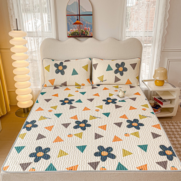 91家纺网 家纺一手货源 找家纺 默忆 2025新款凉感丝印花乳胶凉席 迷迭香