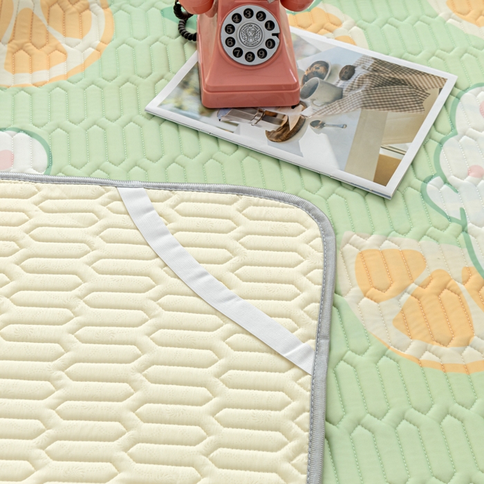 91家纺网 家纺一手货源 找家纺 默忆 2025新款凉感丝印花乳胶凉席 清凉夏日