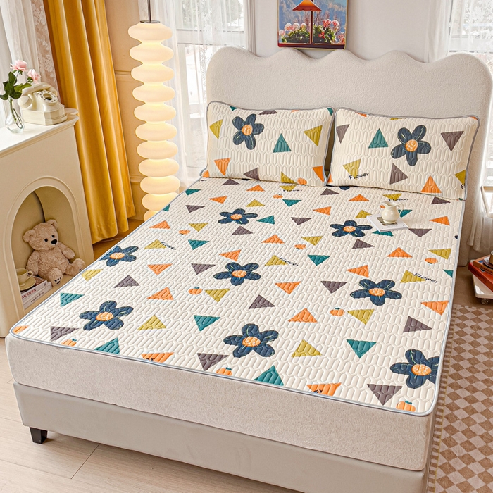 91家纺网 家纺一手货源 找家纺 默忆 2025新款凉感丝印花乳胶凉席 迷迭香