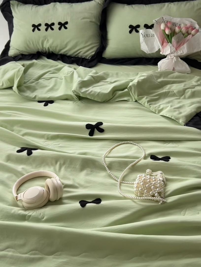 91家纺网 家纺一手货源 找家纺 （总）子钦2025新款法式毛巾绣花边单夏被夏被四件套-洛可可