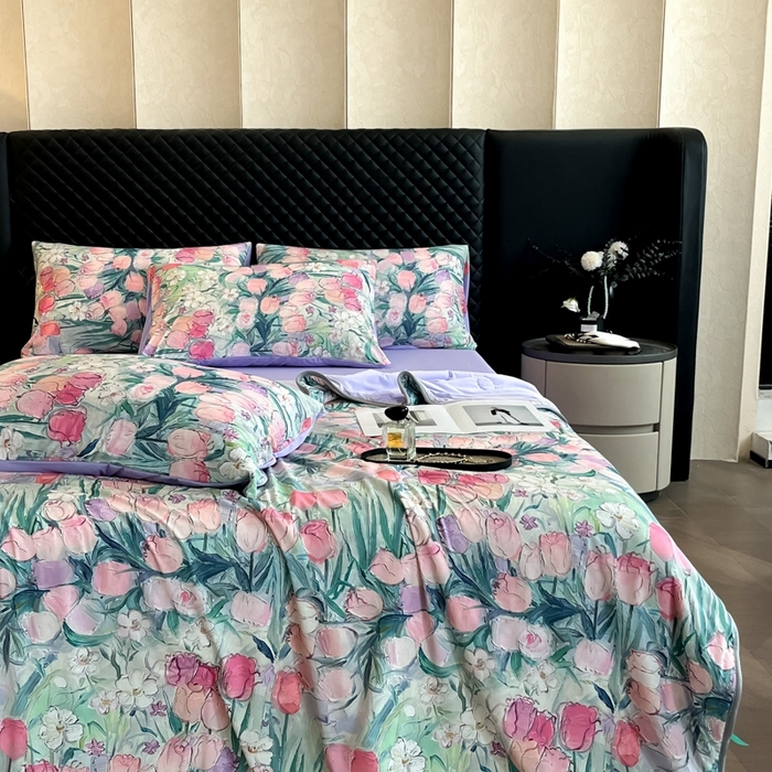 91家纺网 家纺一手货源 找家纺 花满路 2025新款成人夏被 碧海