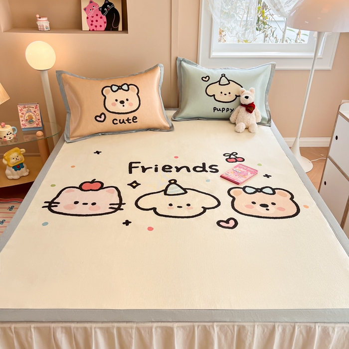 91家纺网 家纺一手货源 找家纺 （总）慕尚2025新款大板卡通冰丝席三件套