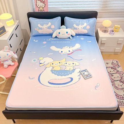 91家纺网 家纺一手货源 找家纺 （总）暮思家居 2025新款正版授权A类大版数码印花三丽鸥可机洗1200D冰丝凉席可组合针织棉夏被四件套床笠款