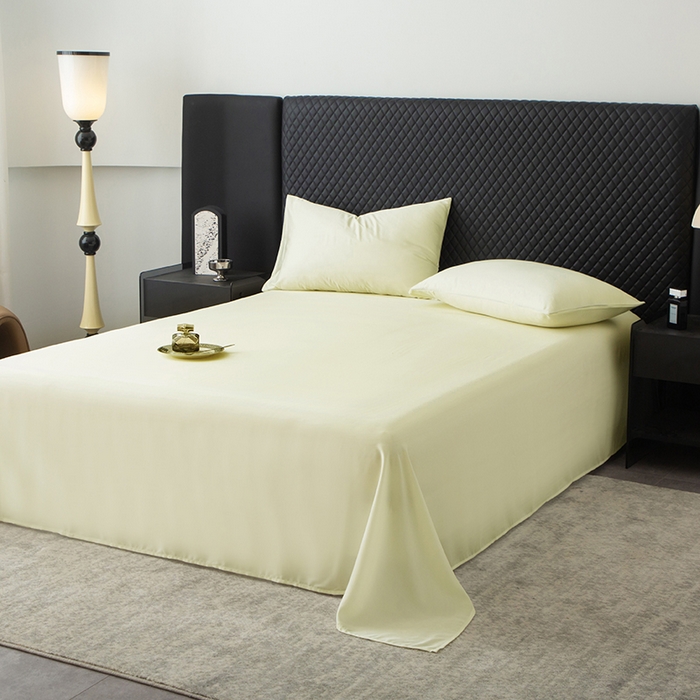 91家纺网 家纺一手货源 找家纺 简宜家居（朝初家纺） 2025新款A棉兰精天丝单床单 柔肌-绵白