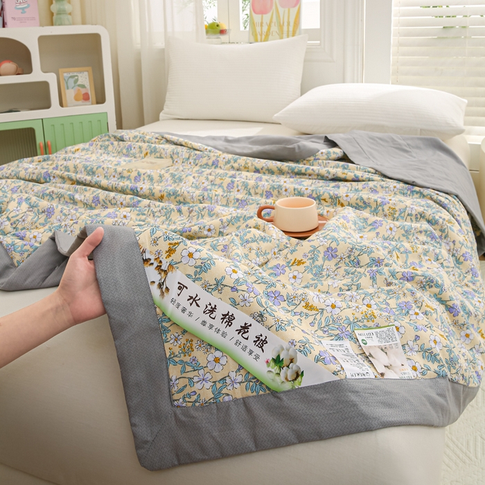 91家纺网 家纺一手货源 找家纺 锦鹭被业 2025新款A类里外全棉印花夏被 清香