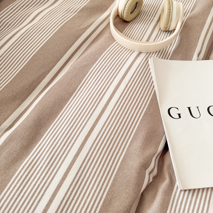 91家纺网 家纺一手货源 找家纺 2025新款全棉色织老粗布四件套 咖格