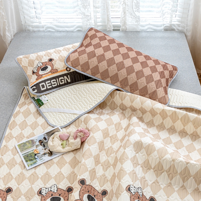 91家纺网 家纺一手货源 找家纺 默忆 2025新款凉感丝印花乳胶凉席 美好时光