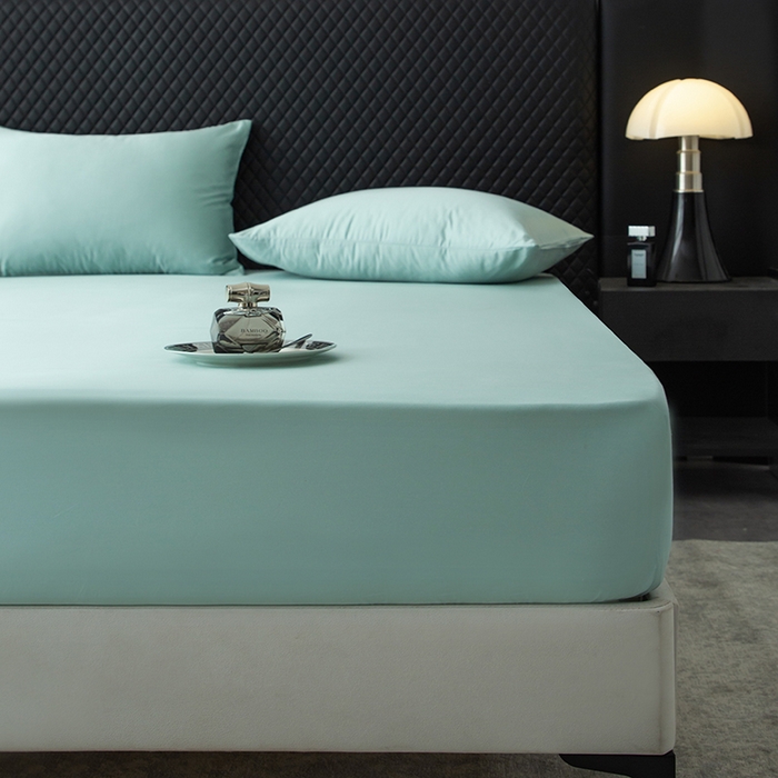 91家纺网 家纺一手货源 找家纺 简宜家居（朝初家纺） 2025新款兰精天丝单床笠 柔肌-水绿