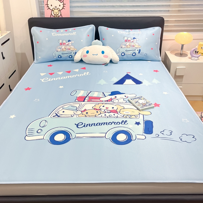 91家纺网 家纺一手货源 找家纺 暮思家居 2025新款正版授权A类大版数码印花三丽鸥可机洗1200D冰丝凉席可组合针织棉夏被四件套床笠款 床笠款-伙伴玉桂狗