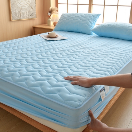 91家纺网 家纺一手货源 找家纺 （总）乐逸家纺 2025新款防水波浪夹棉床笠