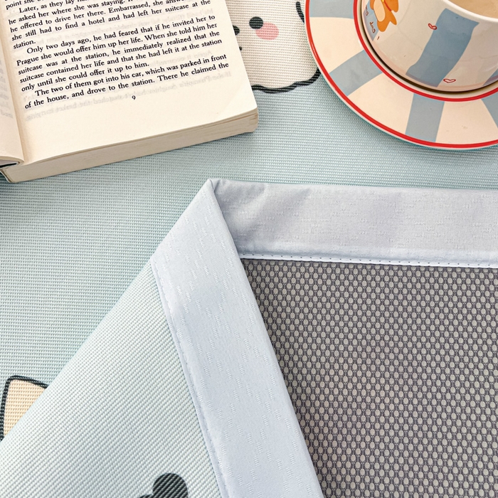 91家纺网 家纺一手货源 找家纺 绒艺席业 2025新款600D冰丝印花数码印花冰藤席卡通小清新系列 云朵狗