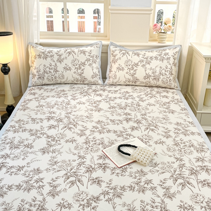 91家纺网 家纺一手货源 找家纺 绒艺席业 2025新款600D冰丝印花数码印花冰藤席赫本风系列 伊甸园