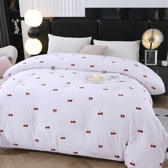 91家纺网 家纺一手货源 找家纺 芭芭棉家纺 2025新款全棉被 樱桃