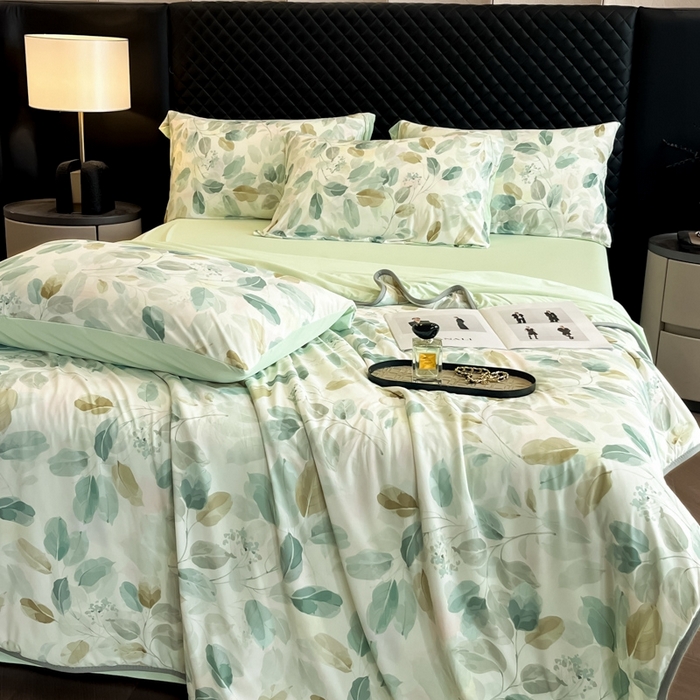 91家纺网 家纺一手货源 找家纺 花满路 2025新款成人夏被 墨染