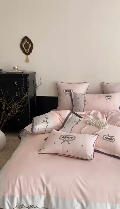 91家纺网 家纺一手货源 找家纺 （总）品家居2025新款高支高密贡缎长绒棉四件套-觅