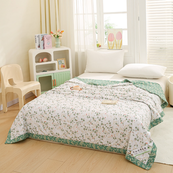 91家纺网 家纺一手货源 找家纺 锦鹭被业 2025新款A类里外全棉印花夏被 兰黛