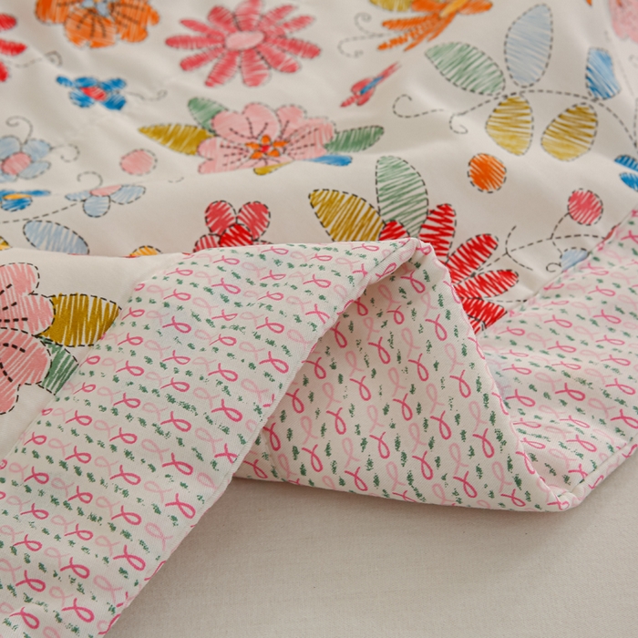 91家纺网 家纺一手货源 找家纺 锦鹭被业 2025新款A类里外全棉印花夏被 太阳花