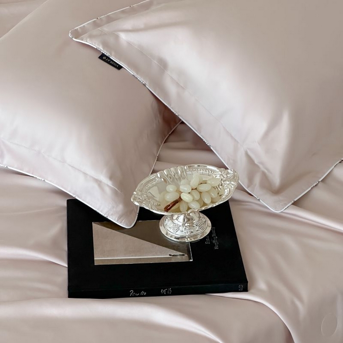 91家纺网 家纺一手货源 找家纺 茧羽世家 2025天丝纯色床笠夏被被子如丝系列 如丝 魅影粉