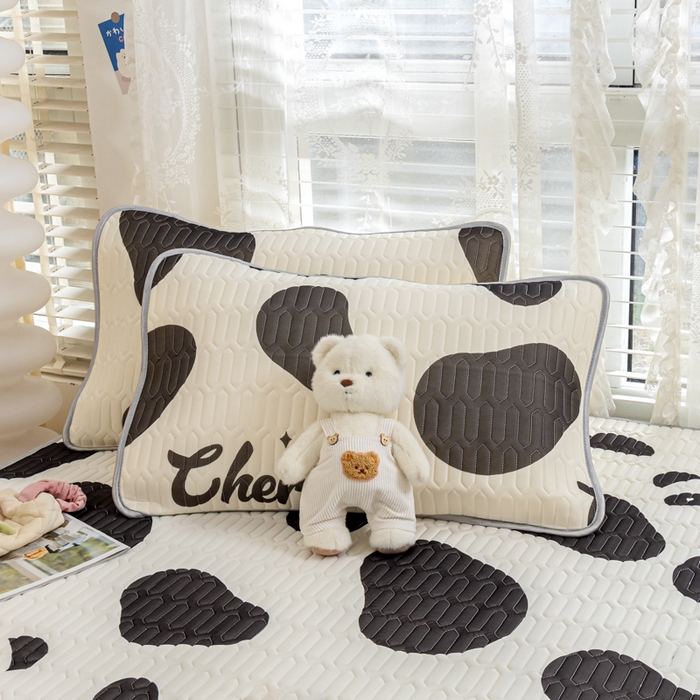 91家纺网 家纺一手货源 找家纺 默忆 2025新款凉感丝印花乳胶凉席 快乐熊猫