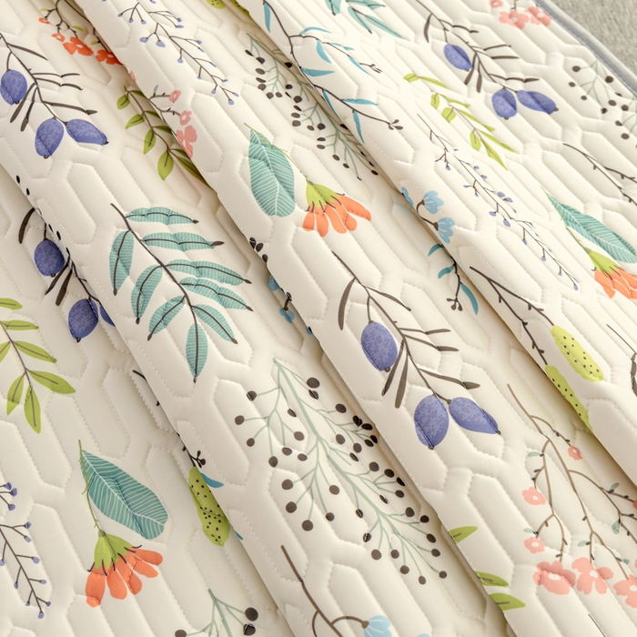 91家纺网 家纺一手货源 找家纺 默忆 2025新款凉感丝印花乳胶凉席 鸟语花香