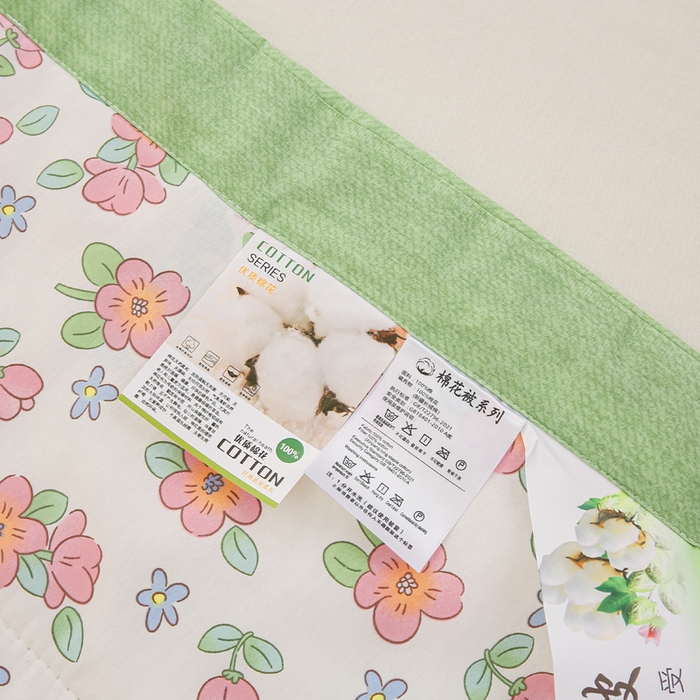 91家纺网 家纺一手货源 找家纺 锦鹭被业 2025新款A类里外全棉印花夏被 春的味道