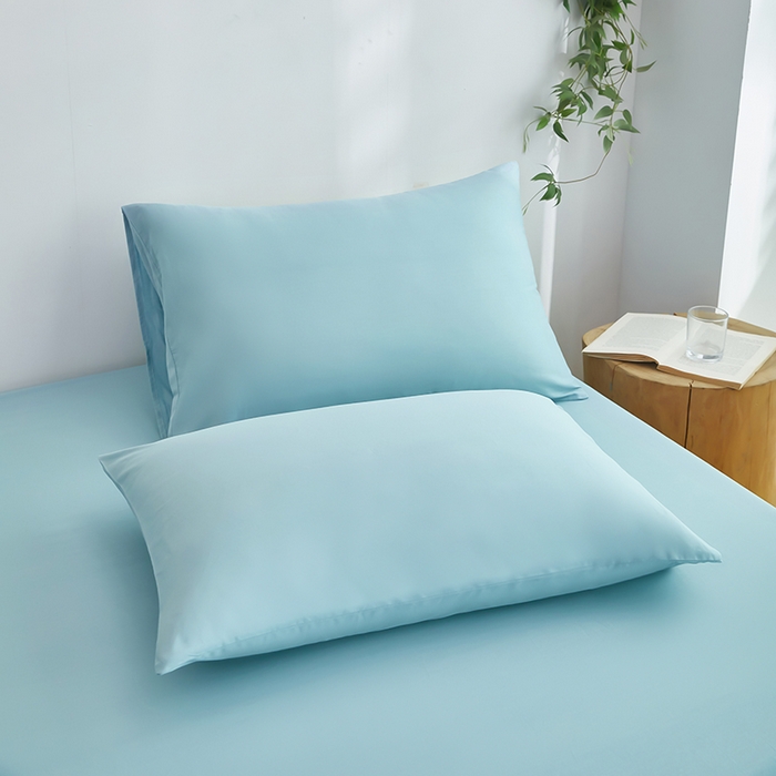 91家纺网 家纺一手货源 找家纺 艾橙家纺 2025新款正宗133x72喷气织造全棉纯棉纯色床笠三件套 梵星蓝