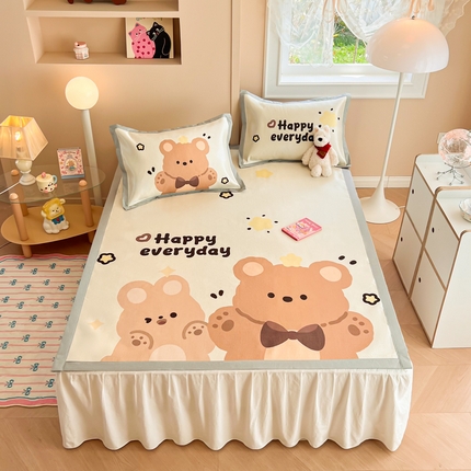 91家纺网 家纺一手货源 找家纺 （总）慕尚2025新款大板卡通冰丝席三件套