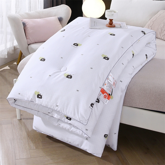 91家纺网 家纺一手货源 找家纺 芭芭棉家纺 2025新款全棉被 心心相印-白色