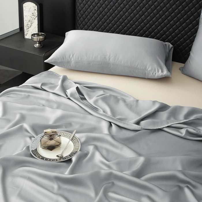 91家纺网 家纺一手货源 找家纺 简宜家居（朝初家纺） 2025新款A棉兰精天丝单床单 柔肌-高级灰