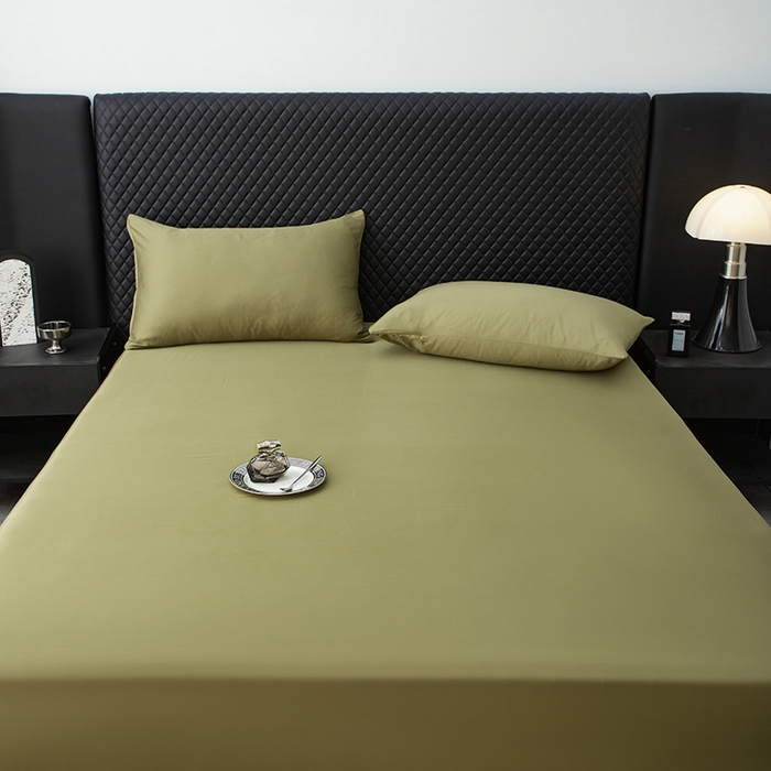 91家纺网 家纺一手货源 找家纺 简宜家居（朝初家纺） 2025新款兰精天丝单床笠 柔肌-松绿