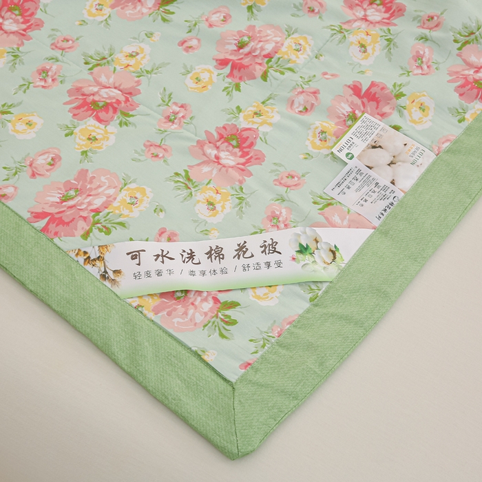 91家纺网 家纺一手货源 找家纺 锦鹭被业 2025新款A类里外全棉印花夏被 花团锦簇