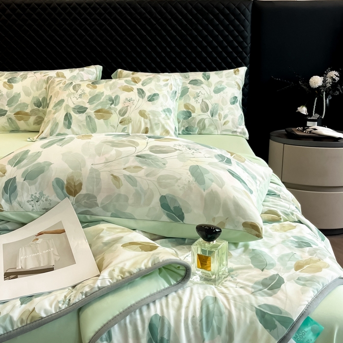 91家纺网 家纺一手货源 找家纺 花满路 2025新款成人夏被 墨染