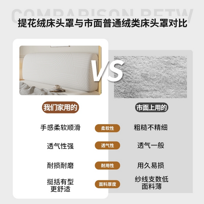 91家纺网 家纺一手货源 找家纺 沐沐2026新款流茵床头罩 亚麻白