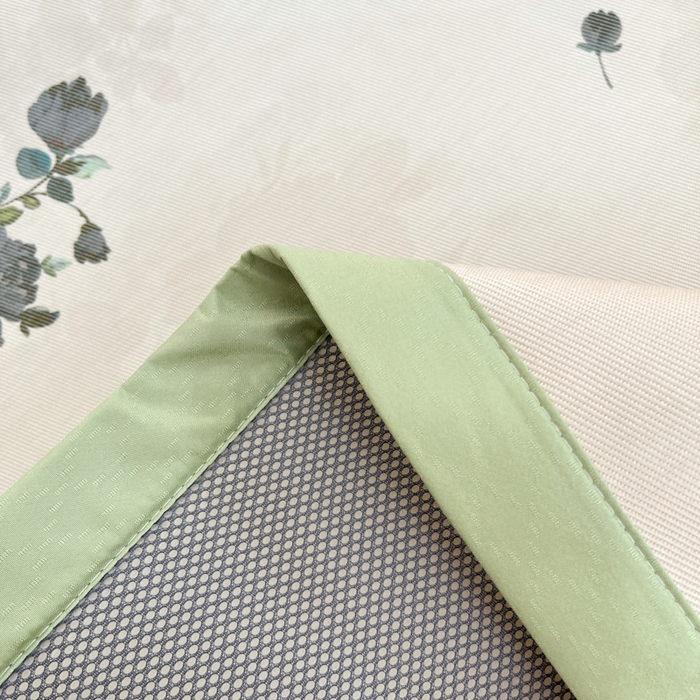 91家纺网 家纺一手货源 找家纺 绒艺席业 2025新款600D冰丝印花数码印花冰藤席赫本风系列 苑叶