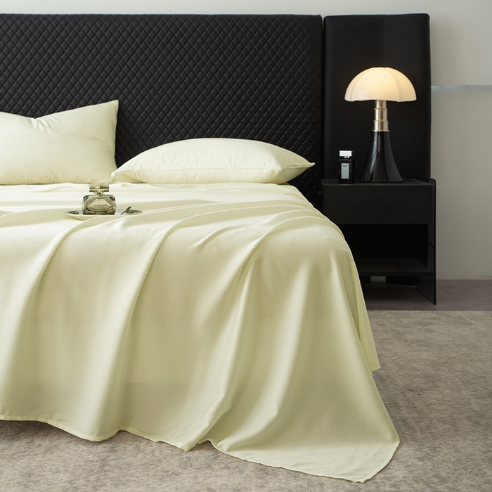 91家纺网 家纺一手货源 找家纺 简宜家居（朝初家纺） 2025新款A棉兰精天丝单床单 柔肌-绵白