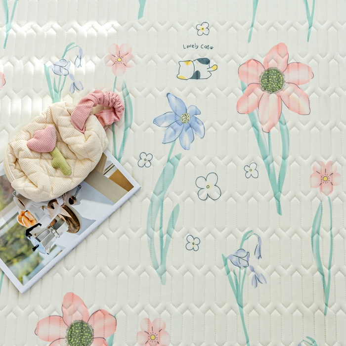 91家纺网 家纺一手货源 找家纺 默忆 2025新款凉感丝印花乳胶凉席 花开曼舞