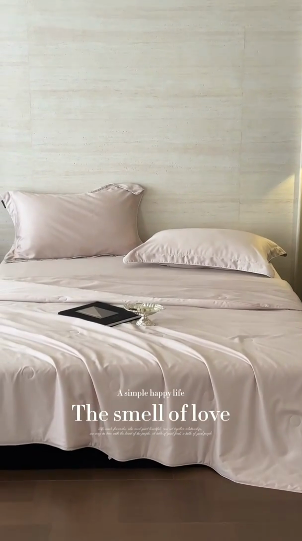 91家纺网 家纺一手货源 找家纺 （总）茧羽世家 2025天丝纯色床笠夏被被子如丝系列