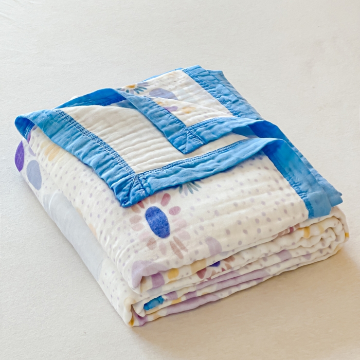 91家纺网 家纺一手货源 找家纺 乐家毛巾被2025新款全棉六层一体超柔泡泡纱多功能毯 麋鹿