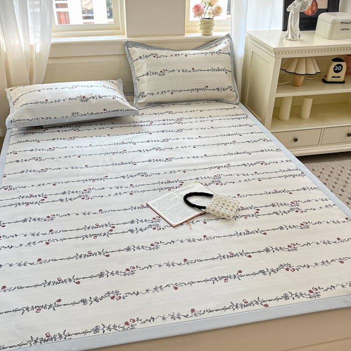 91家纺网 家纺一手货源 找家纺 （总）绒艺席业 2025新款600D冰丝印花数码印花冰藤席赫本风系列