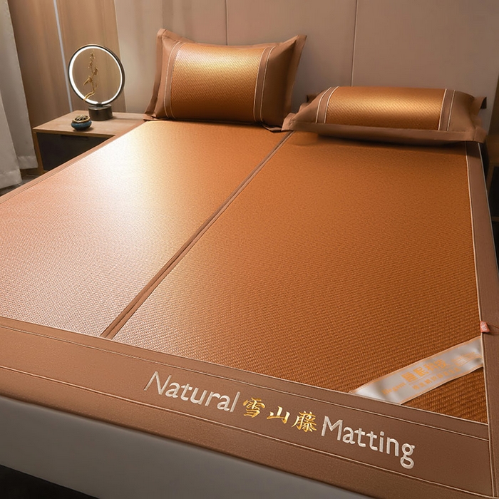 91家纺网 家纺一手货源 找家纺 （总）卡罗兰 2025新款藤席凉席三件套床单床笠黄金藤系列