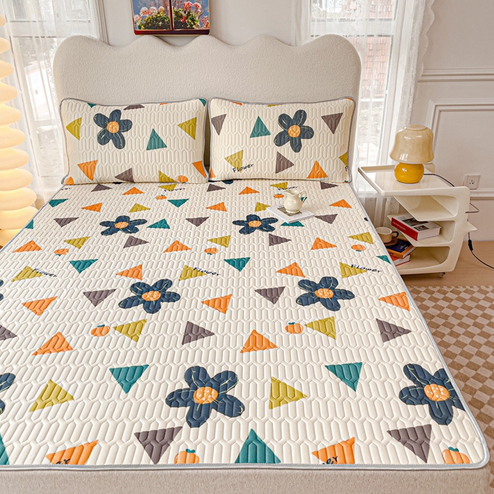 91家纺网 家纺一手货源 找家纺 默忆 2025新款凉感丝印花乳胶凉席 迷迭香