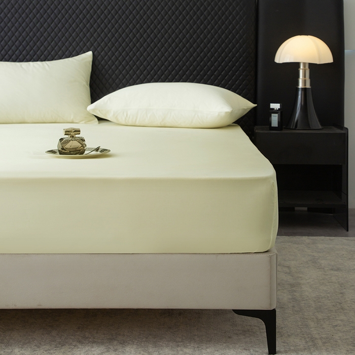 91家纺网 家纺一手货源 找家纺 简宜家居（朝初家纺） 2025新款兰精天丝单床笠 柔肌-绵白