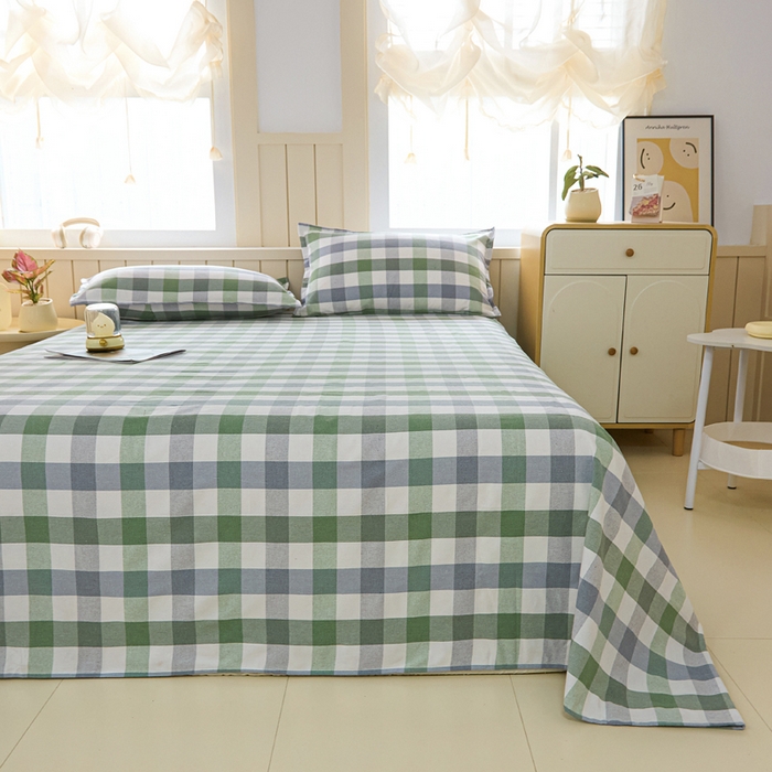 91家纺网 家纺一手货源 找家纺 2025新款全棉色织老粗布单床单 森眸