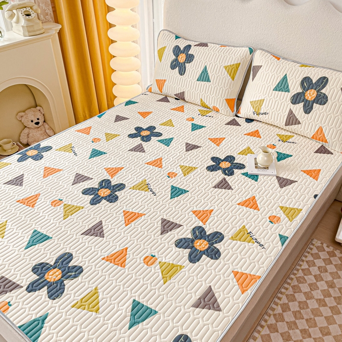 91家纺网 家纺一手货源 找家纺 默忆 2025新款凉感丝印花乳胶凉席 迷迭香