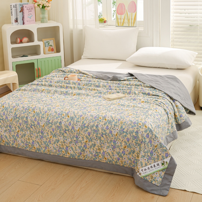 91家纺网 家纺一手货源 找家纺 锦鹭被业 2025新款A类里外全棉印花夏被 清香