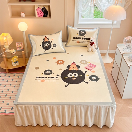 91家纺网 家纺一手货源 找家纺 （总）慕尚2025新款大板卡通冰丝席三件套