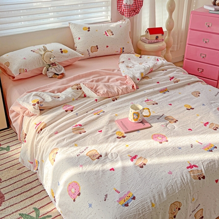 妖妖家纺2025新款糯糯夏凉被四件套夏凉被空调被 俏皮可颂