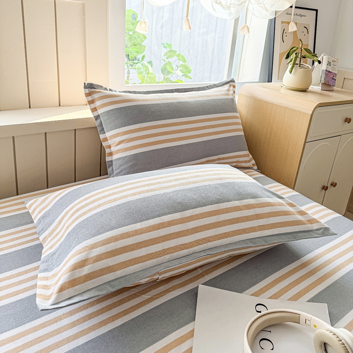 91家纺网 家纺一手货源 找家纺 2025新款全棉色织老粗布单床单 迟暮