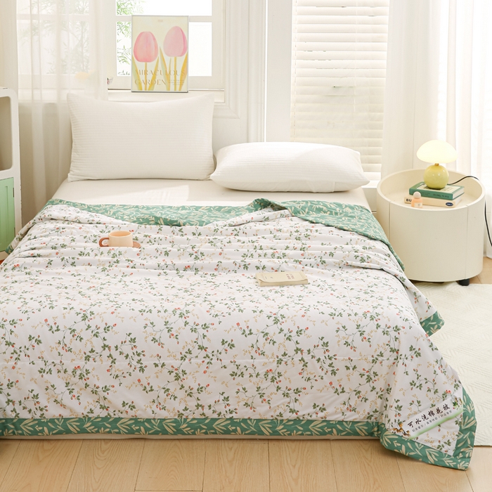 91家纺网 家纺一手货源 找家纺 锦鹭被业 2025新款A类里外全棉印花夏被 兰黛