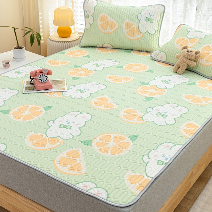 91家纺网 家纺一手货源 找家纺 默忆 2025新款凉感丝印花乳胶凉席 清凉夏日